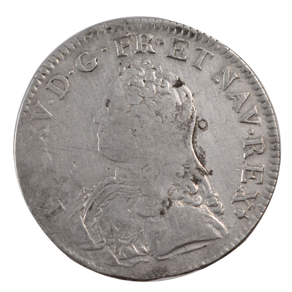 Francia, Louis XV, Écu aux branches d'olivier, Ecu, 1729, Reims, MB, Argento...
