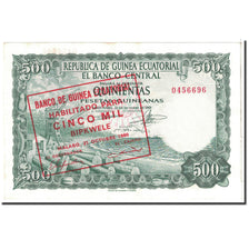 Banconote, Guinea equatoriale, 5000 Bipkwele on 500 Pesetas, 1980, KM:19