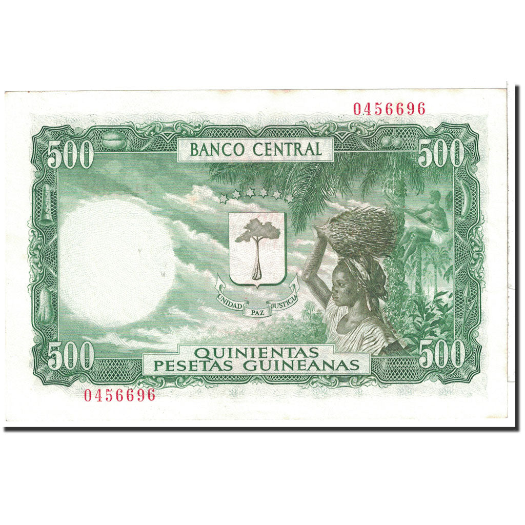 Banknote, Equatorial Guinea, 5000 Bipkwele on 500 Pesetas, 1980, 1980-10-21