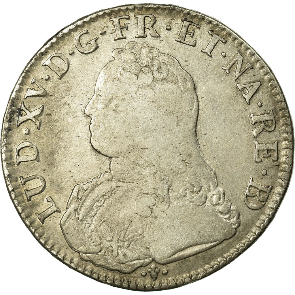 Coin, France, Louis XV, Écu de Béarn aux branches d'olivier, Ecu, 1728, Pau