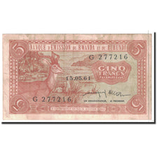 Billete, 5 Francs, 1961, Ruanda-Burundi, KM:1a, 1961-05-15, MBC
