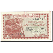 Burundi, 5 Francs, 1964, KM:8, 1964-10-01, AU(55-58)