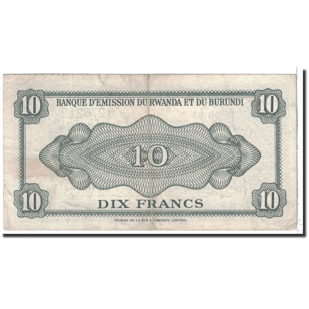 Banconote, Ruanda-Burundi, 10 Francs, 1960, KM:2a, 1960-09-15, BB
