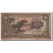 Billet, Burundi, 10 Francs, 1960, 1960-10-05, KM:2, TB