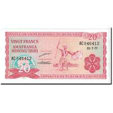 Billet, Burundi, 20 Francs, 1977, 1977-07-01, KM:27A, NEUF