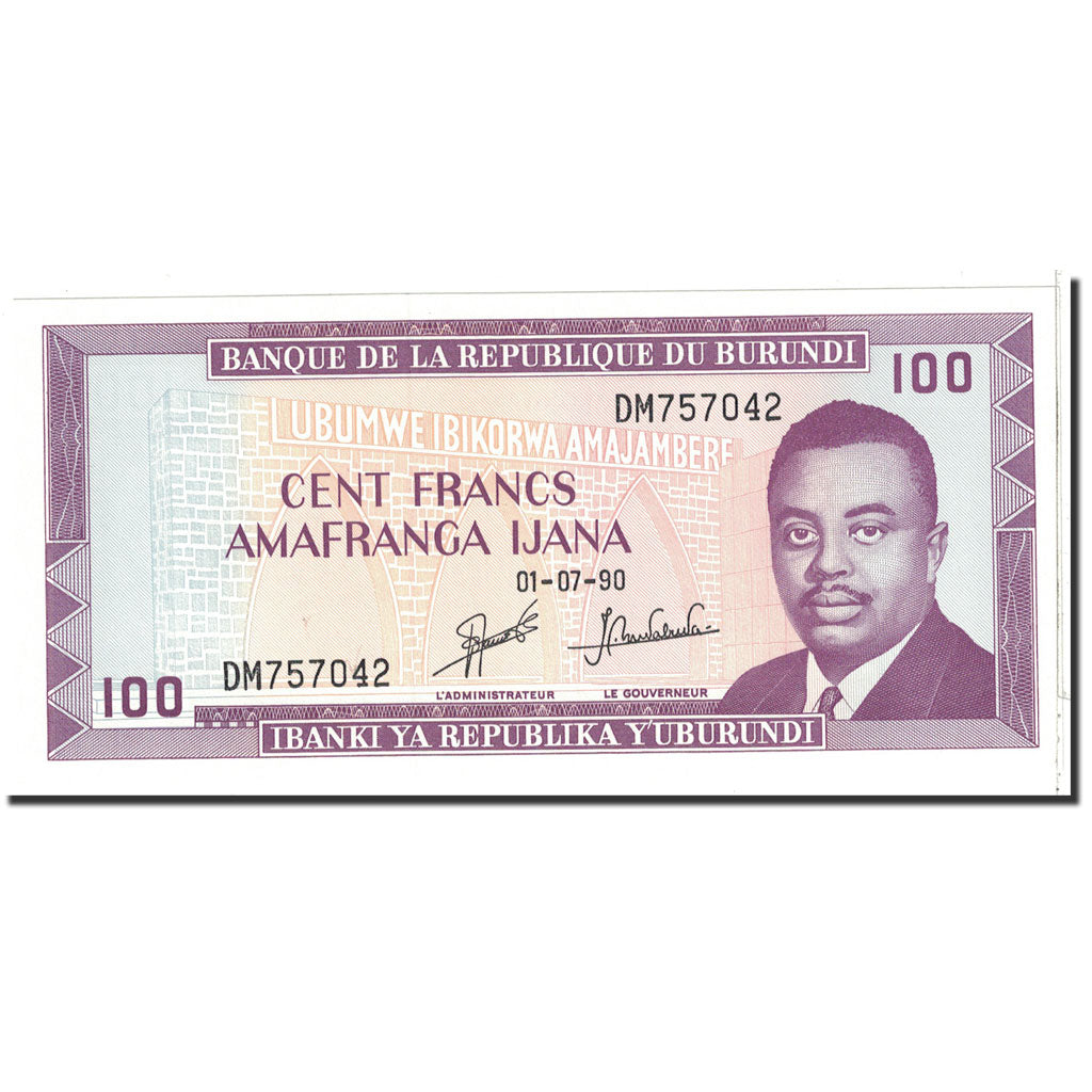 Burundi, 100 Francs, 1990, KM:29c, 1990-07-01, UNC(65-70)