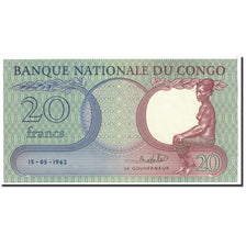 Geldschein, Congo Democratic Republic, 20 Francs, 1962, 1962-05-15, KM:4a, UNZ