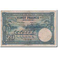 Belgian Congo, 20 Francs, 1950, KM:15H, 1950-04-11, VF(20-25)