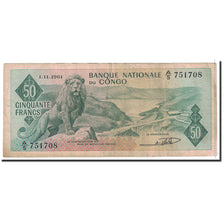 Billete, 50 Francs, 1961, República Democrática de Congo, KM:5a, 1961-11-01