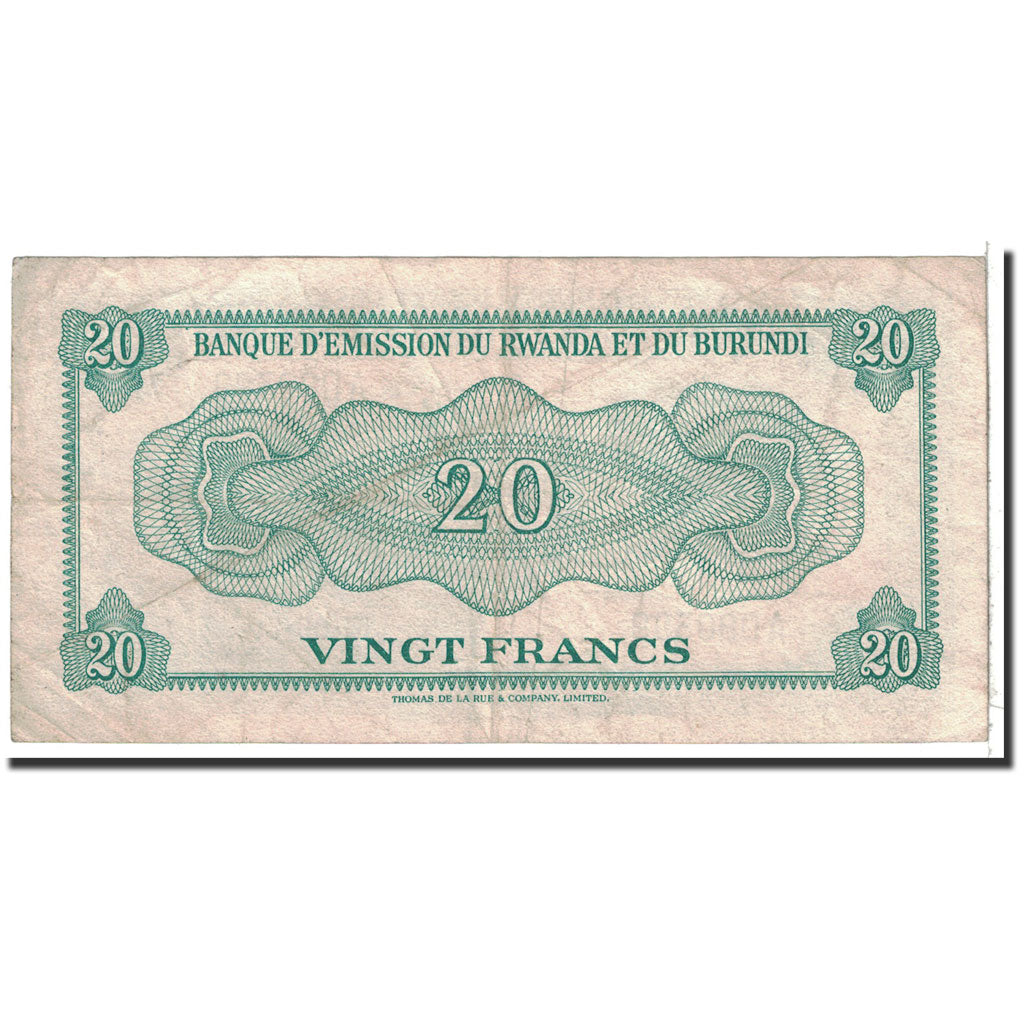 Burundi, 20 Francs, 1960, KM:3, 1960-10-05, EF(40-45)