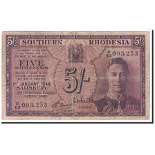 Southern Rhodesia, 5 Shillings, 1948, KM:8b, 1948-01-01, S+