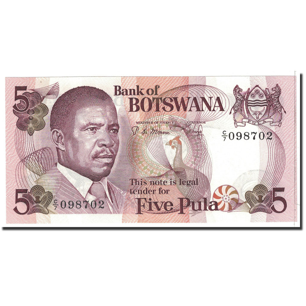 Billete, 5 Pula, 1982, Botsuana, KM:8b, Undated, UNC