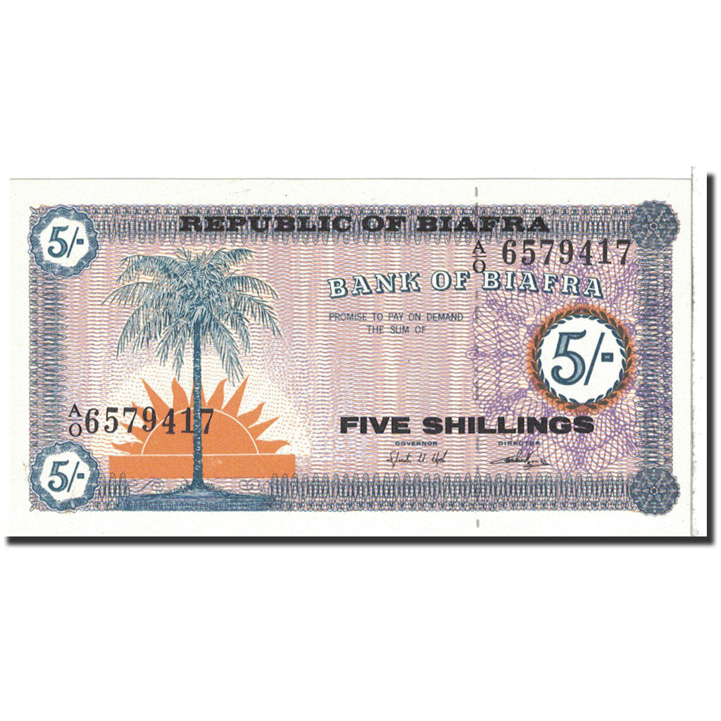Banknote, Biafra, 5 Shillings, 1967, Undated, KM:1, UNC(65-70)