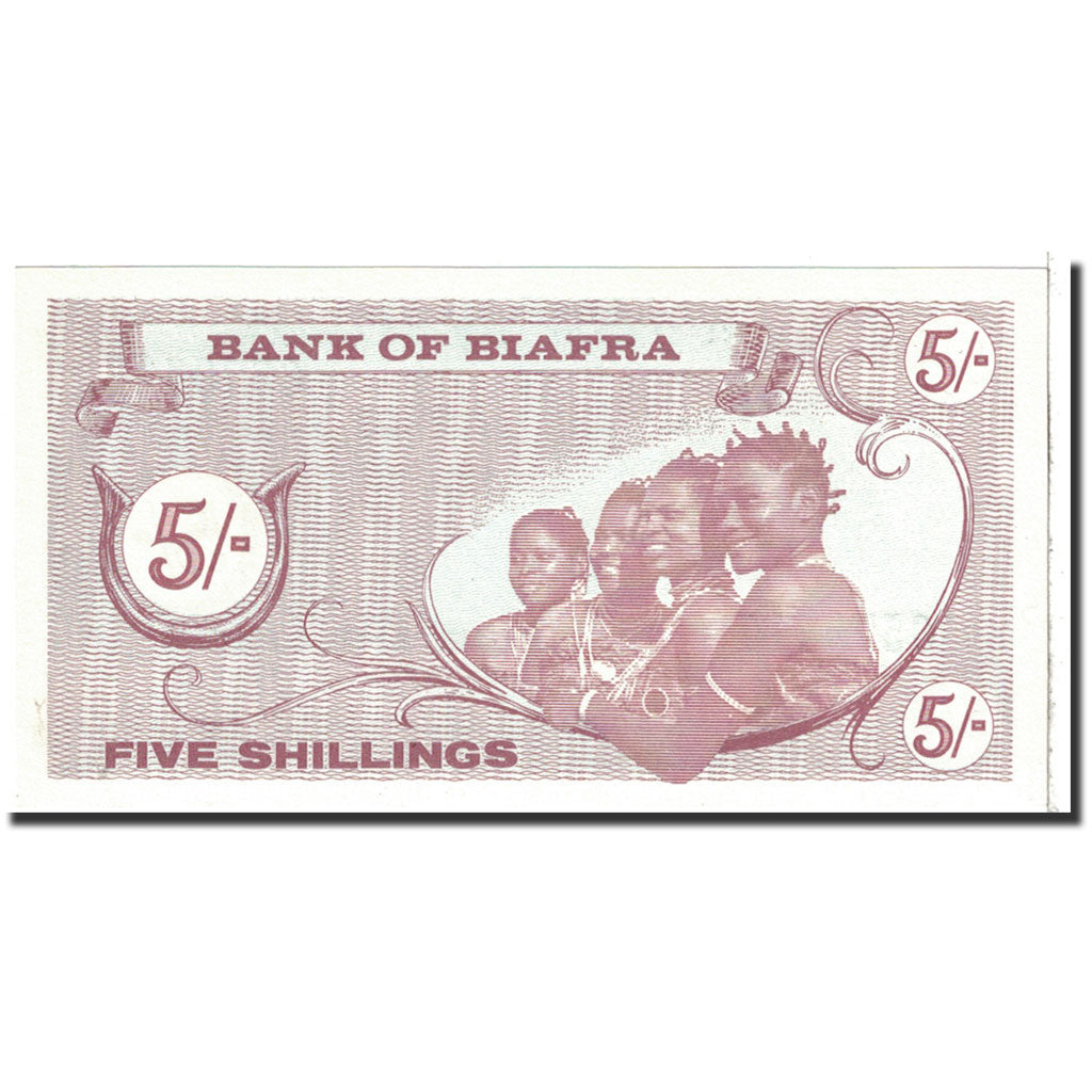 Banknote, Biafra, 5 Shillings, 1967, Undated, KM:1, UNC(65-70)