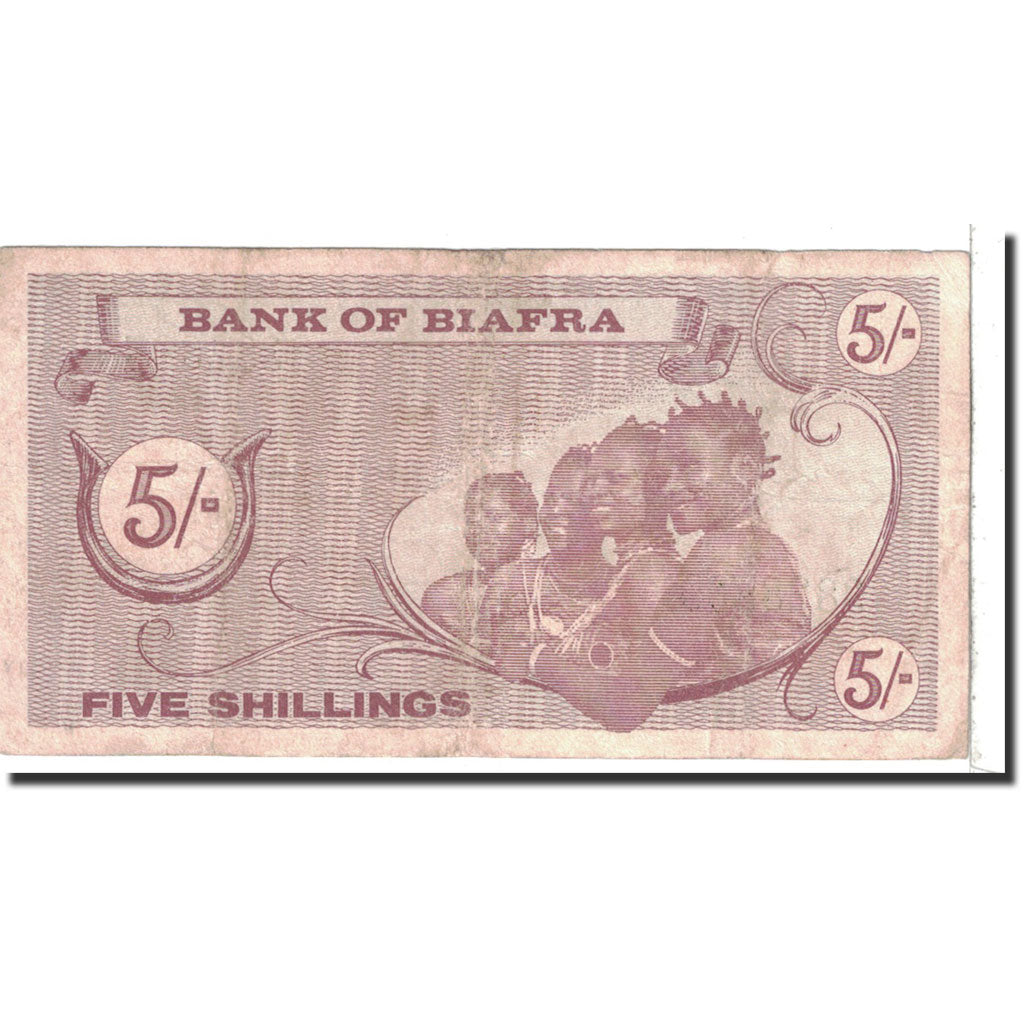 Biafra, 5 Shillings, 1967, KM:1, EF(40-45)