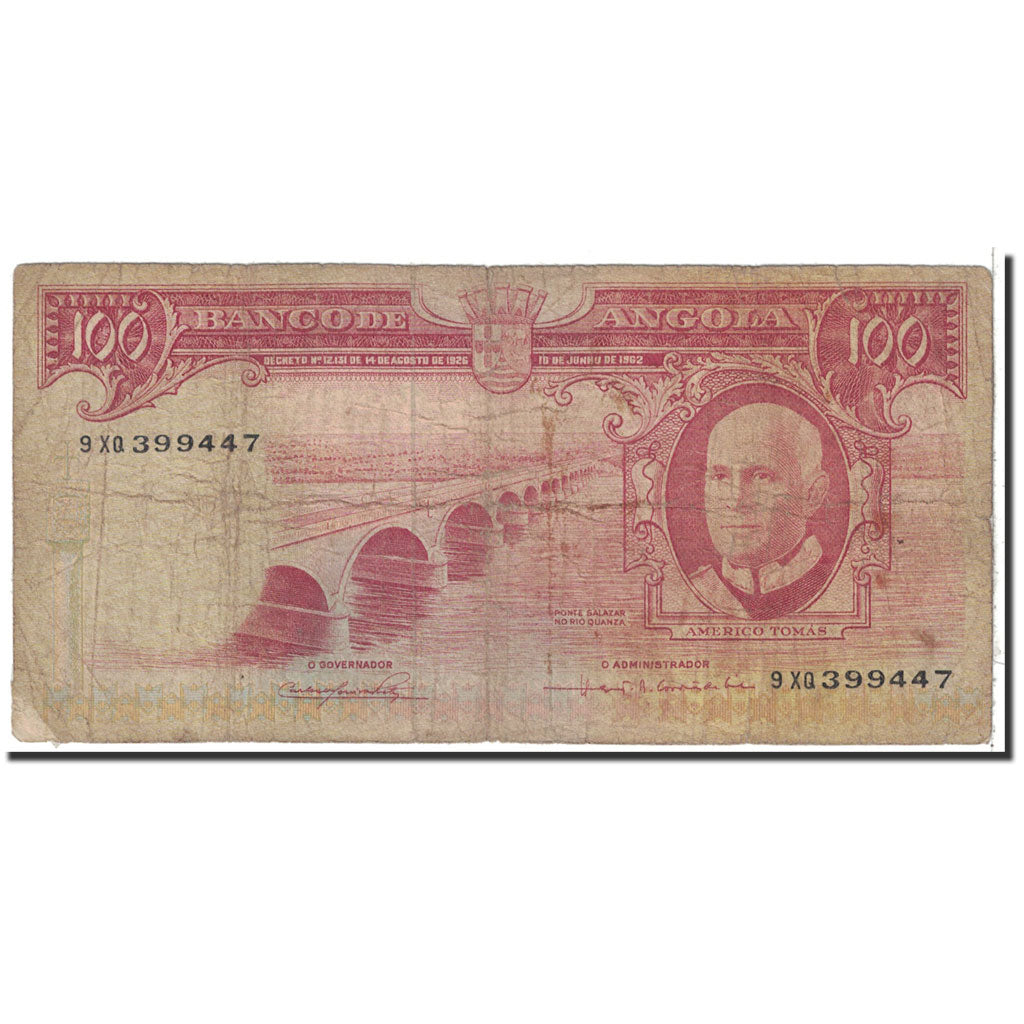 Billet, Angola, 100 Escudos, 1962, 1962-06-10, KM:94, B