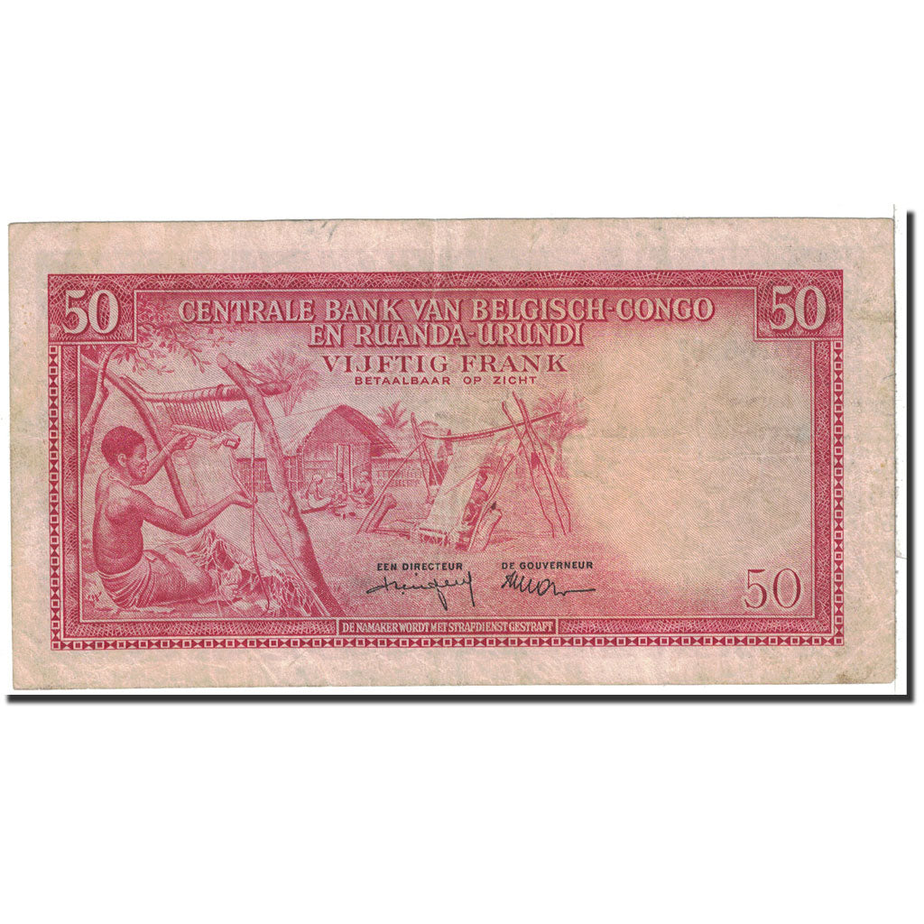 Banknote, Belgian Congo, 50 Francs, 1957, 1957-06-01, KM:32, EF(40-45)