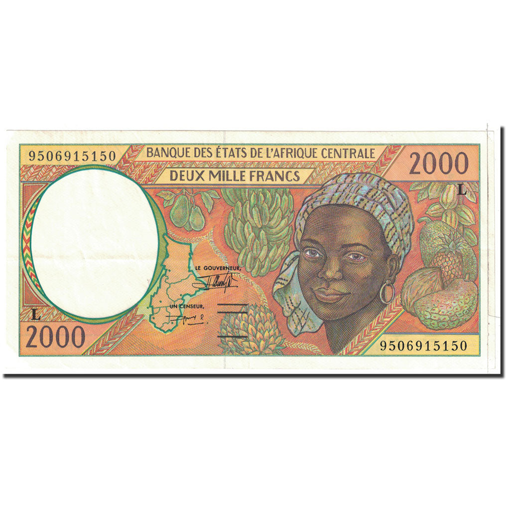 Gabon, 2000 Francs, 1995, KM:403Lc, AU(55-58)
