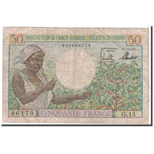 Banconote, Africa equatoriale francese, 50 Francs, 1957, KM:31, Undated, MB