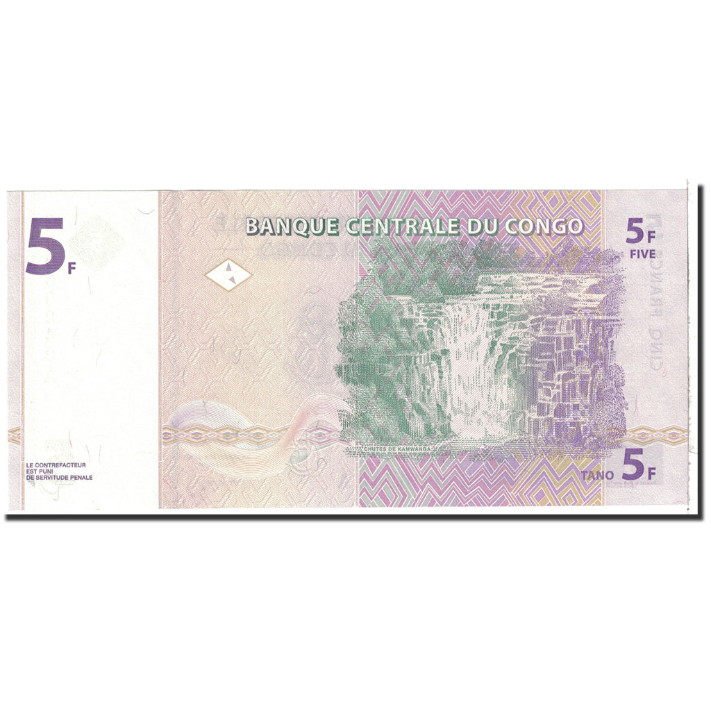 Congo Democratic Republic, 5 Francs, 1997, KM:86a, 1997-11-01, UNC(65-70)
