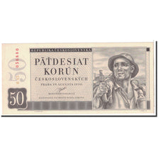 Biljet, Tsjecho-Slowakije, 50 Korun, 1950, 1950-08-29, KM:71b, SPL+