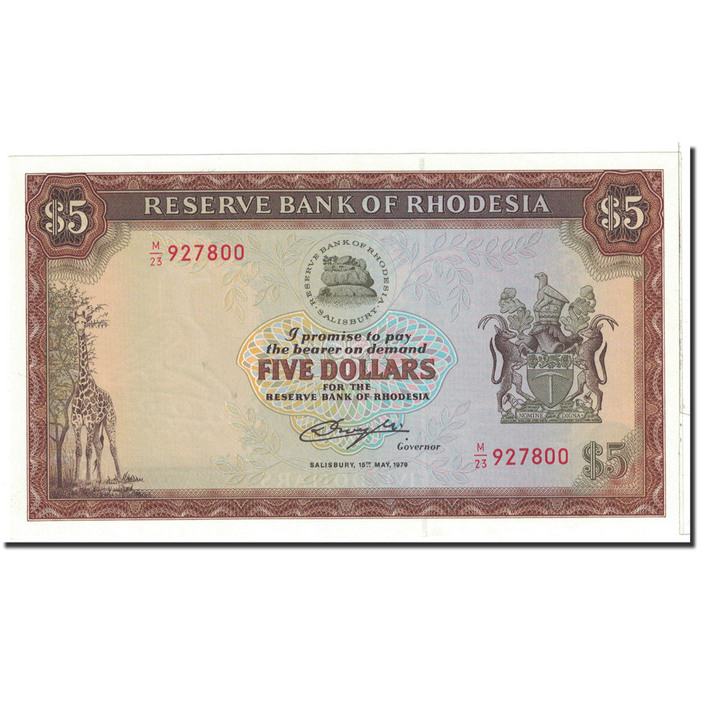 Rhodesia, 5 Dollars, 1979, KM:40a, 1979-05-15, UNC(65-70)
