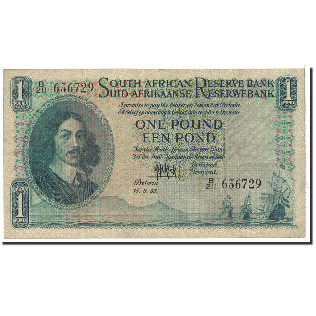 South Africa, 1 Pound, 1955, KM:92d, EF(40-45)