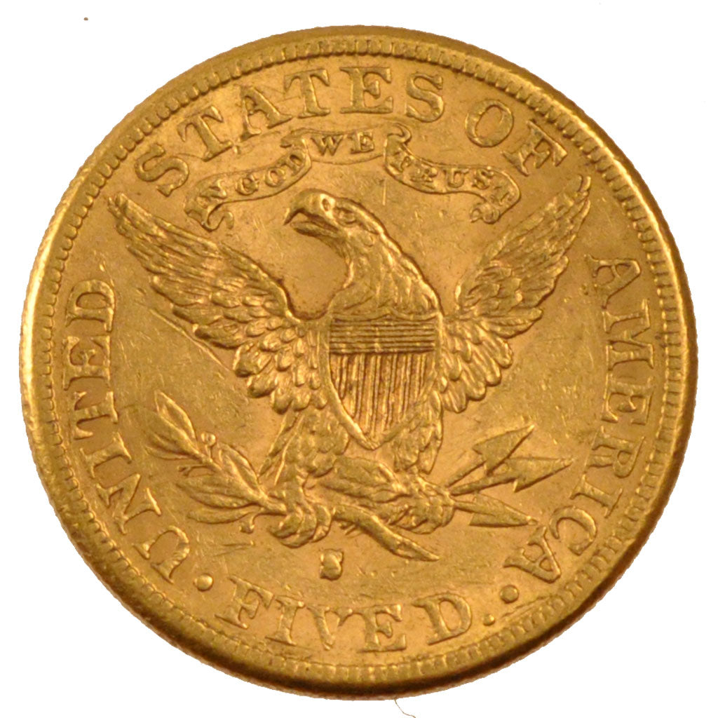 UNITED STATES, Coronet Head, $5, Half Eagle, 1887, U.S. Mint, KM #101,...