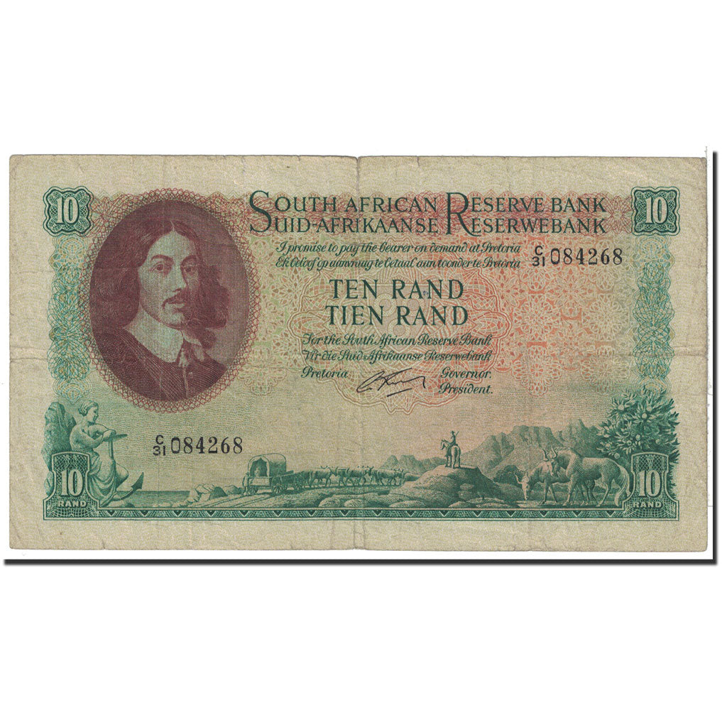 South Africa, 10 Rand, 1962, KM:106b, VF(20-25)