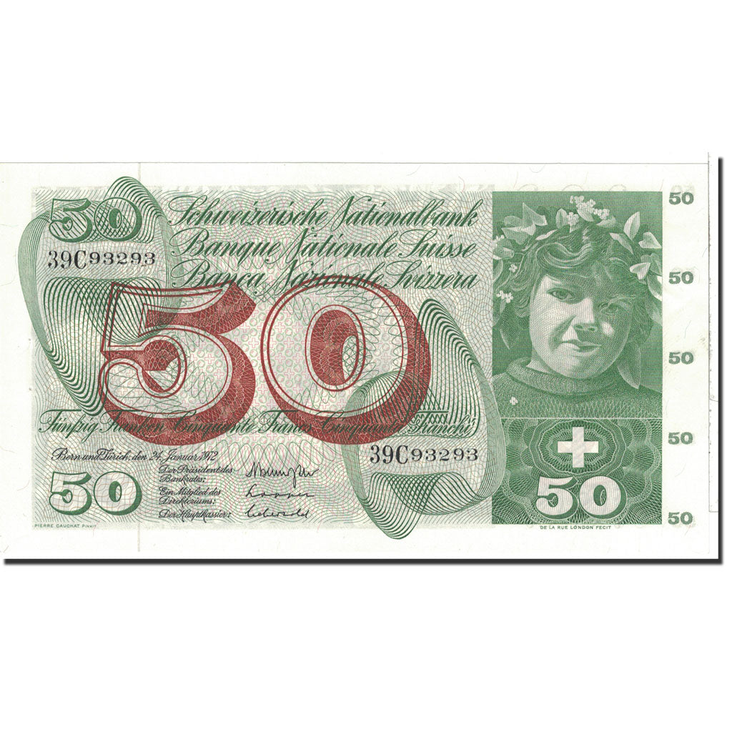 Banknote, Switzerland, 50 Franken, 1972, 1972-01-24, KM:48l, UNC(63)