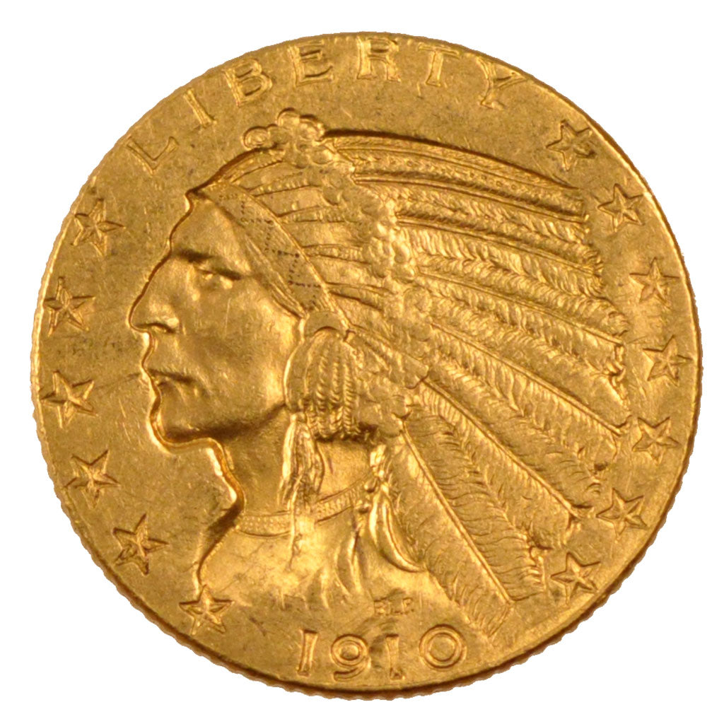 United States, Indian Head, 5 Dollars, 1910, Philadelphia, KM #129, AU(55-58),..
