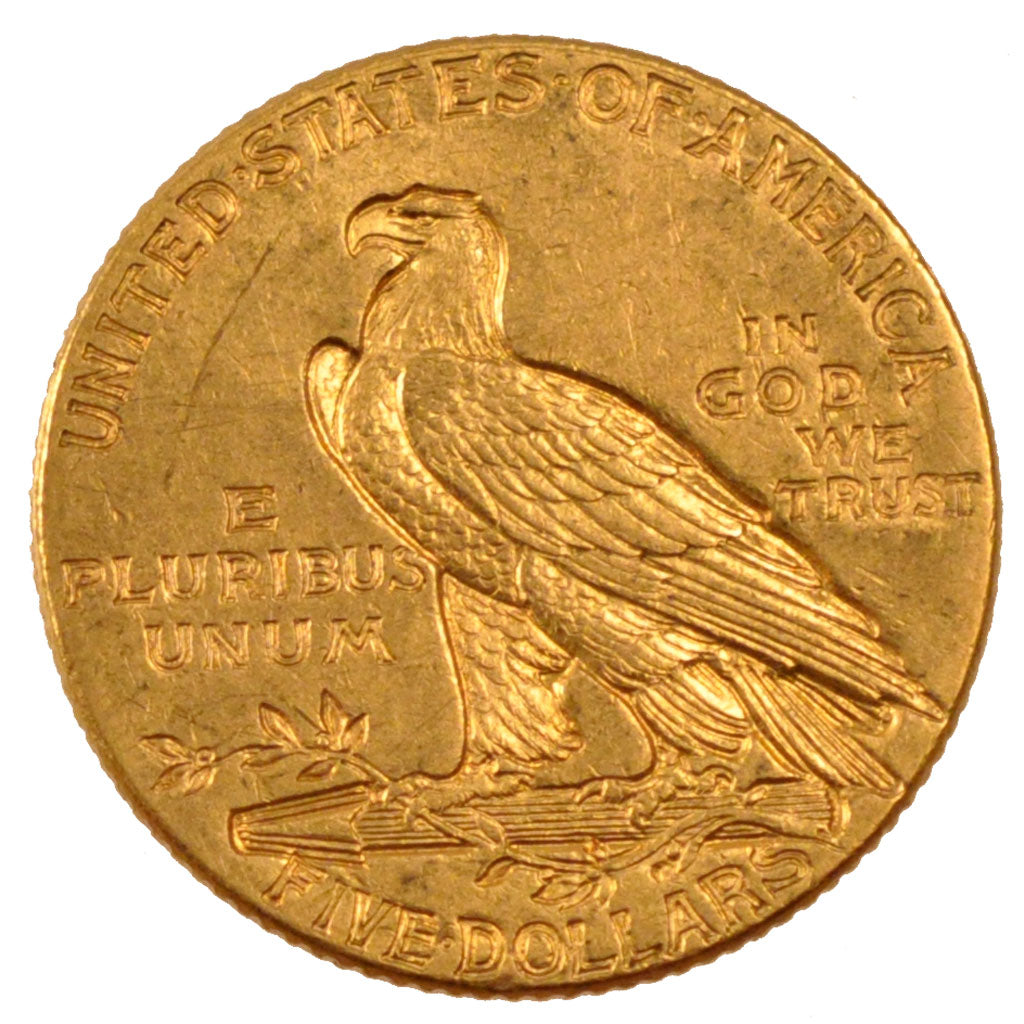United States, Indian Head, 5 Dollars, 1910, Philadelphia, KM #129, AU(55-58),..