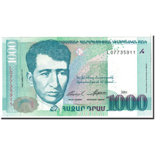 Billet, Armenia, 1000 Dram, 2001, Undated, KM:50, NEUF
