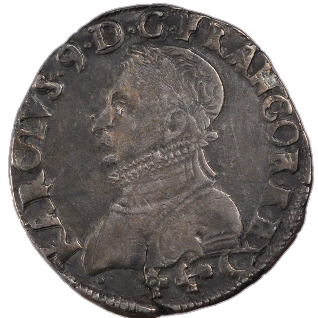 FRANCE, Teston, 1573, Bayonne, AU(50-53), Silver, Duplessy #1069, 9.40