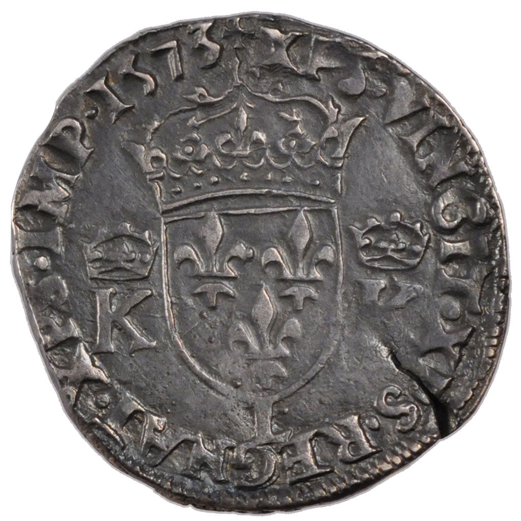 FRANCE, Teston, 1573, Bayonne, AU(50-53), Silver, Duplessy #1069, 9.40