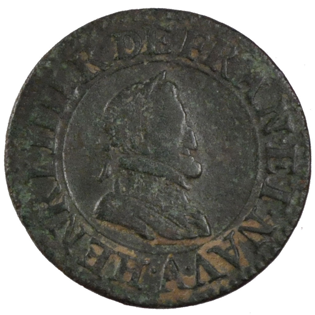 FRANCE, Double Tournois, 1605, Paris, EF(40-45), Copper, CGKL #222, 2.60
