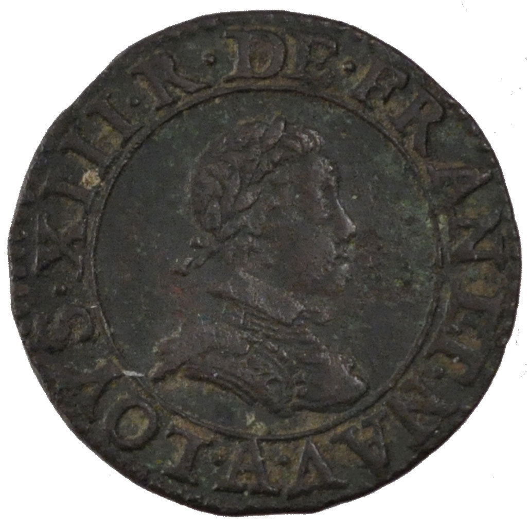 Francia, Louis XIII, Double tournois, buste enfantin, Double Tournois, 1615,...