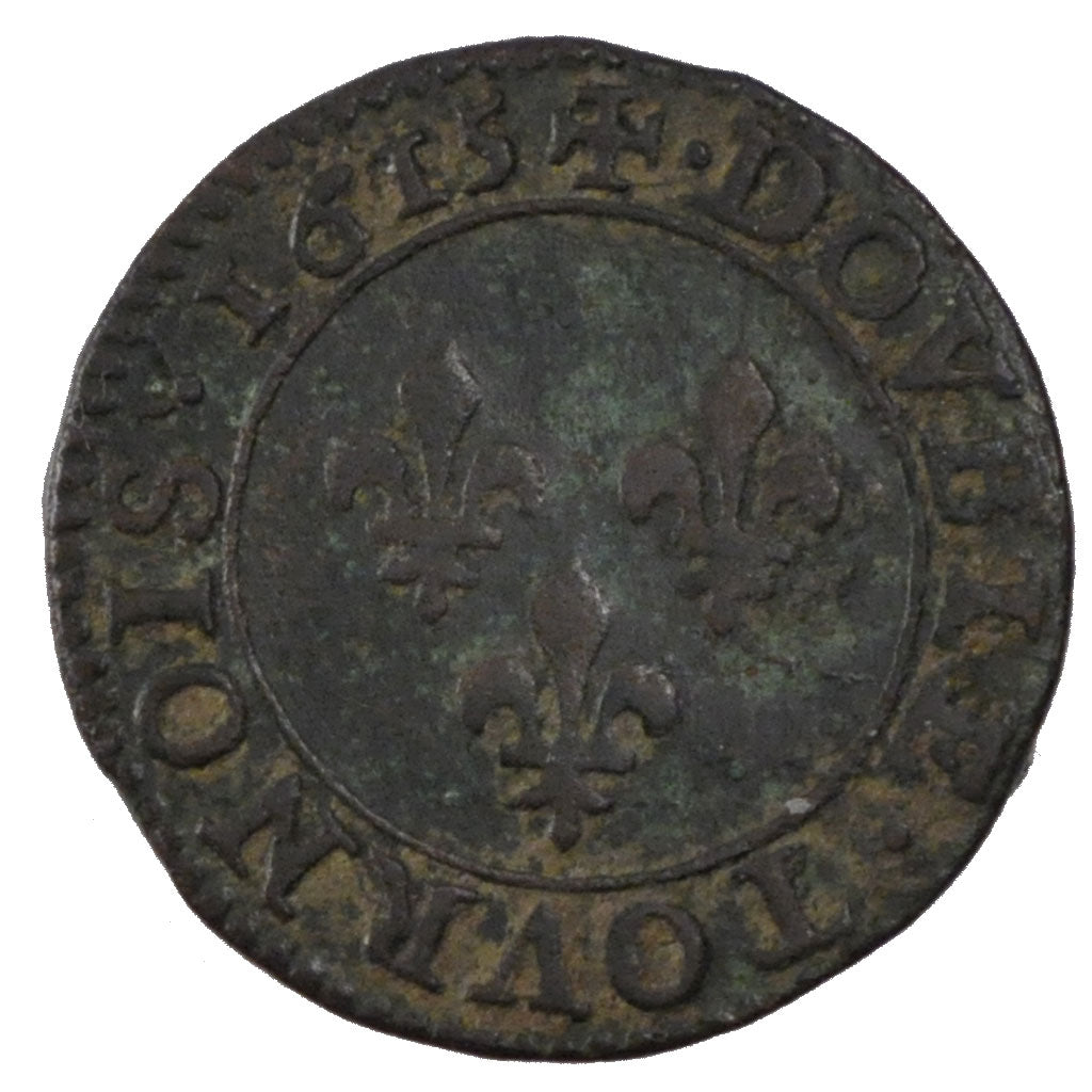 Francia, Louis XIII, Double tournois, buste enfantin, Double Tournois, 1615,...