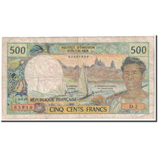 Tahiti, 500 Francs, 1970, KM:25d, F(12-15)