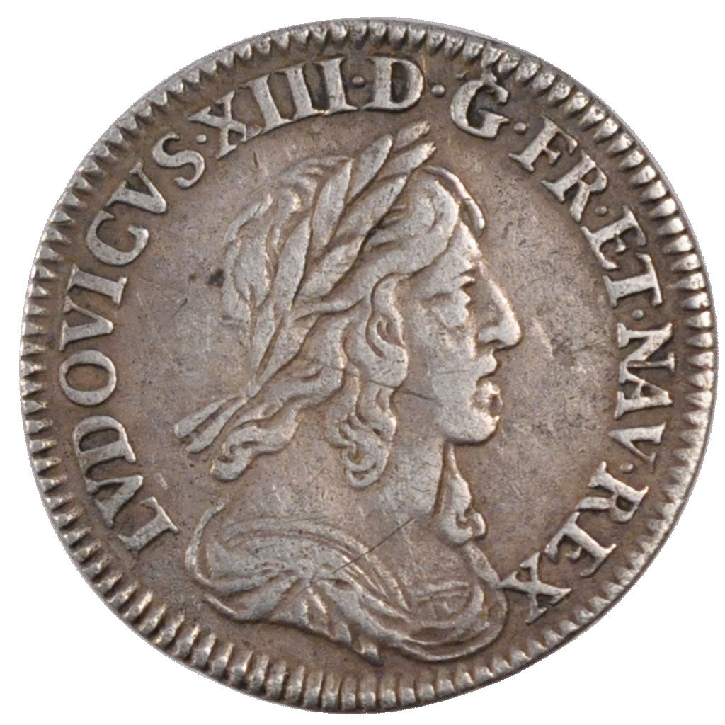 FRANCE, 1/12 Ecu, 1643, Paris, EF(40-45), Silver, Gadoury #46, 2.20