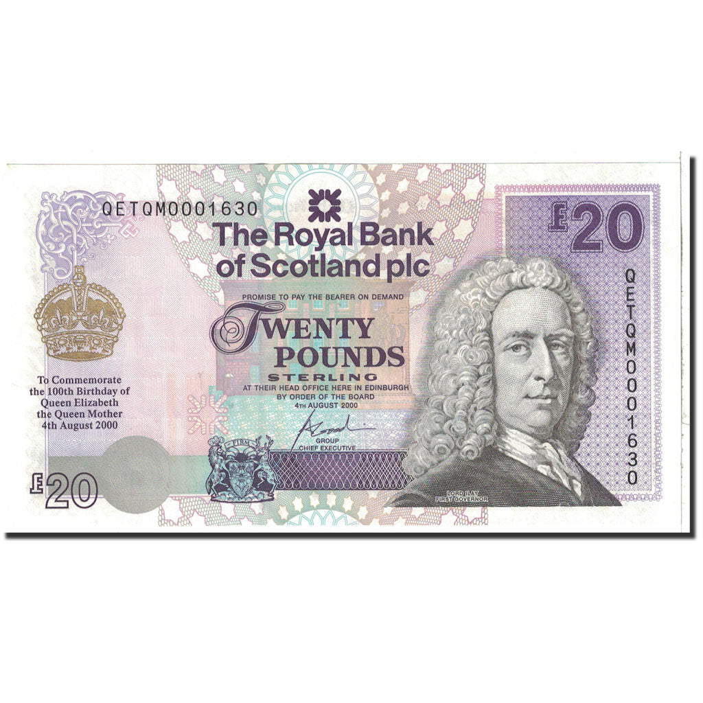 Scotland, 20 Pounds, 2000, KM:361, 2000-08-04, UNC(63)