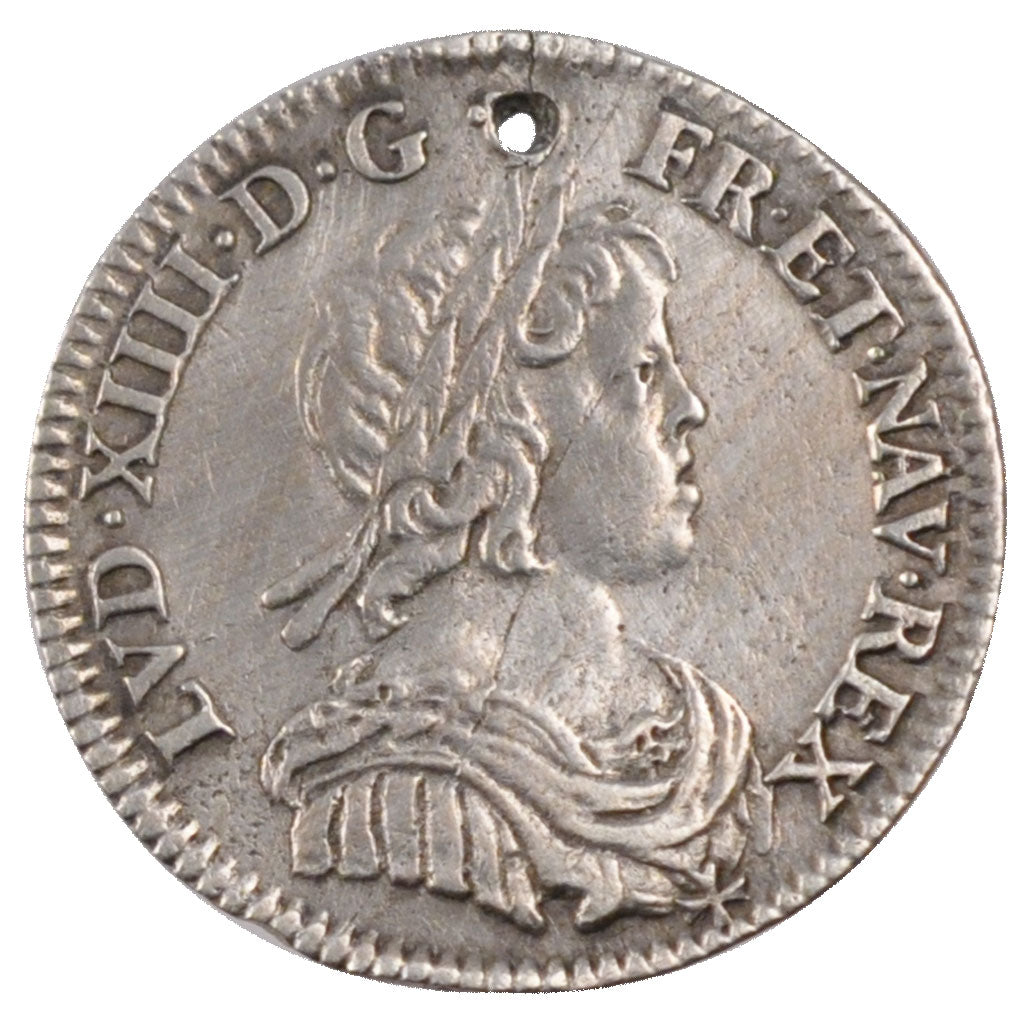 FRANCE, 1/12 Ecu, 1644, Paris, AU(50-53), Silver, Gadoury #111, 2.20