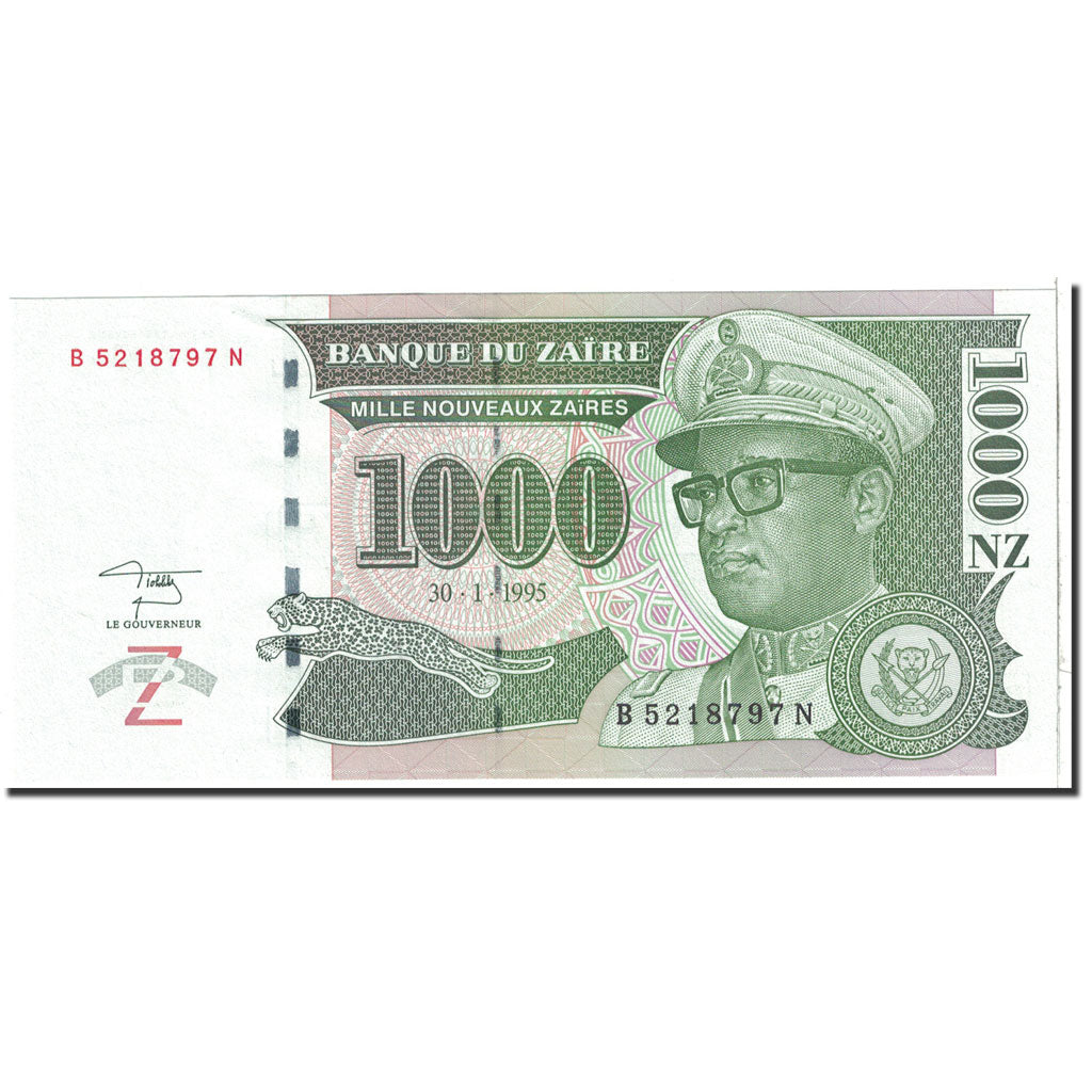Banknote, Zaire, 1000 Nouveaux Zaïres, 1995, 1995-01-30, KM:66a, UNC(65-70)