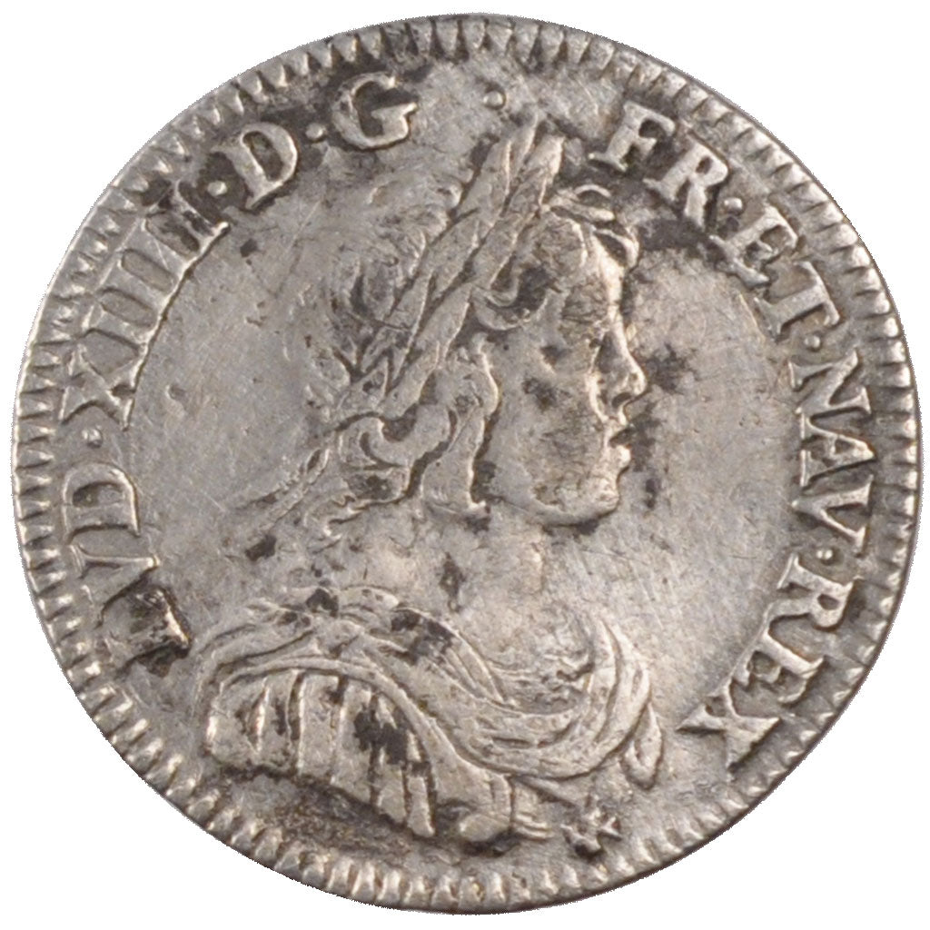 FRANCE, 1/12 Ecu, 1644, Paris, VF(30-35), Silver, Gadoury #111, 2.10