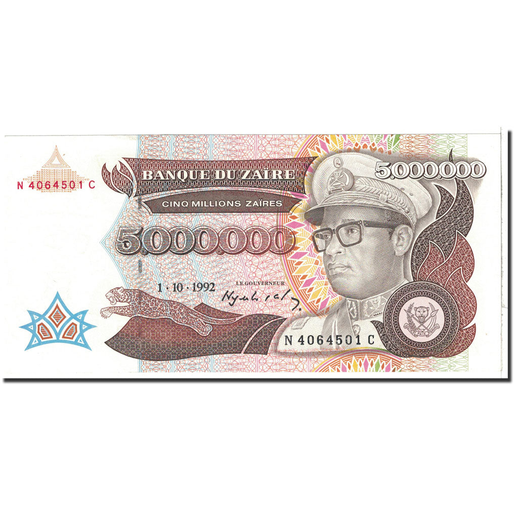Billet, Zaïre, 5,000,000 Zaïres, 1992, 1992-10-01, KM:46a, NEUF
