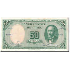 Banknote, Chile, 5 Centesimos on 50 Pesos, 1960, Undated, KM:126a, UNC(63)