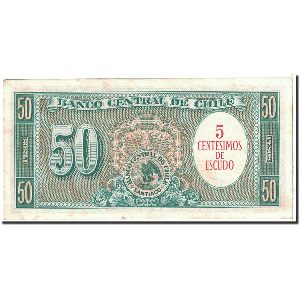 Banknote, Chile, 5 Centesimos on 50 Pesos, 1960, Undated, KM:126a, UNC(63)