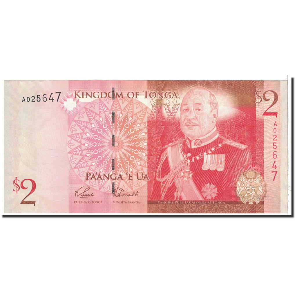 Banknote, Tonga, 2 Pa'anga, 2008, Undated, KM:38, UNC(65-70)
