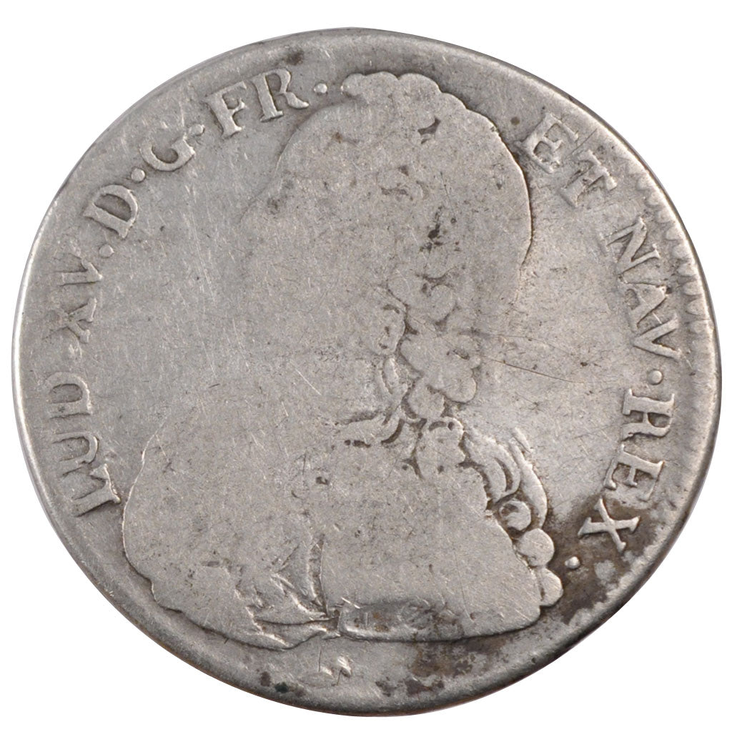FRANCE, 1/2 Écu aux branches d'olivier, 1/2 ECU, 44 Sols, 1729, Bourges, KM ...