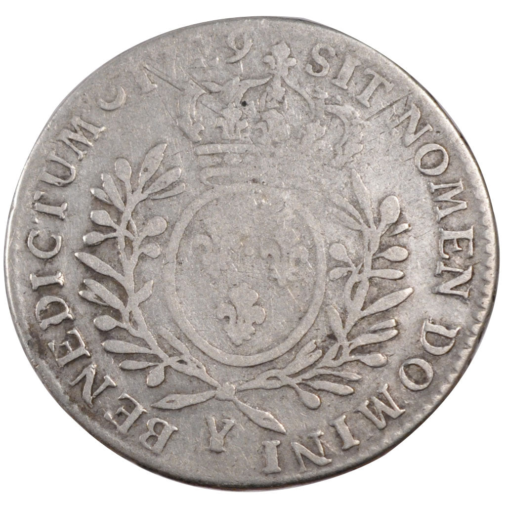 FRANCE, 1/2 Écu aux branches d'olivier, 1/2 ECU, 44 Sols, 1729, Bourges, KM ...
